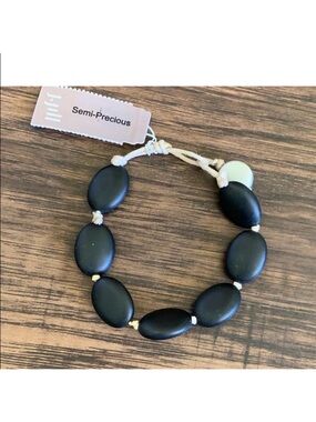 J. Jill Black Oval Bead Semi-Precious Bracelet